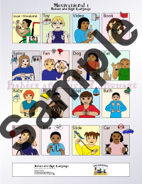 Picture of baby sign language poster signing chart with custom illustrated babies signing motivational signs