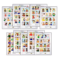 image of baby signing poster showing illustrated toddlers signing different signs for colors