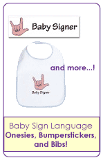 baby sign bumperstickers, onesies, and bibs for sale