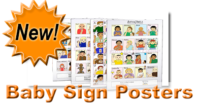 image of several baby sign language posters for sale, text reads new!