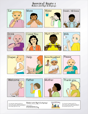 Free baby sign language chart when you sign up for our baby sign language newsletter