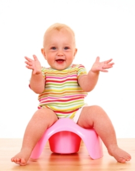 picture of a happy baby potting training as pertains to elemination communication