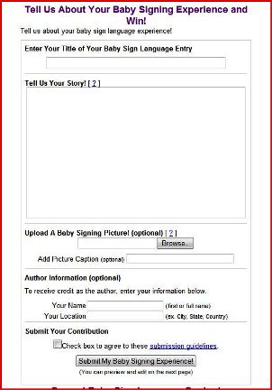 photo of baby sign language contest entry form example